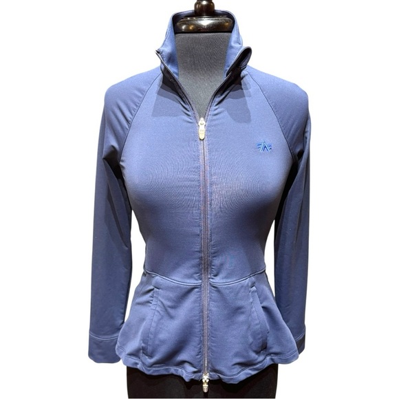 Peter Millar Women’s Stretch Performance Double Zip Navy Jacket UPF 50+ | XS - Picture 2 of 10